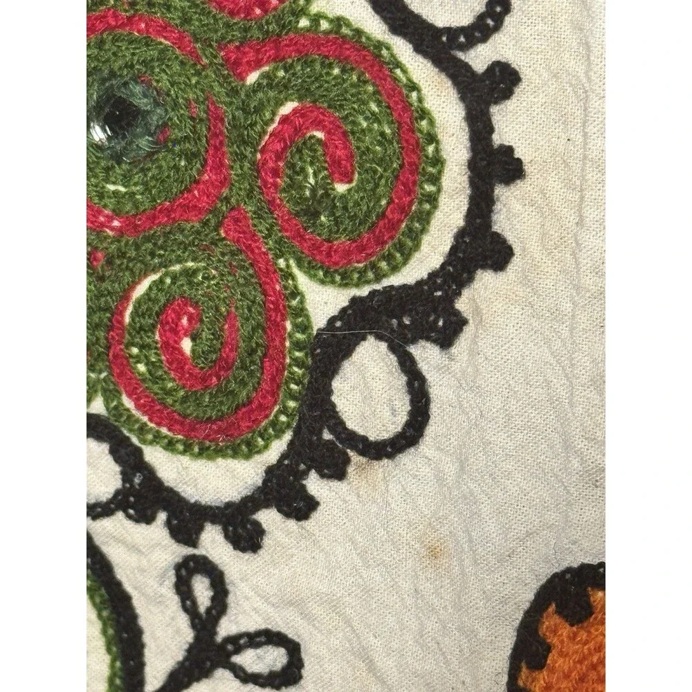 Vintage Embroidered Lord Ganesha Wall Hanging / Tapestry - 27” X 28”